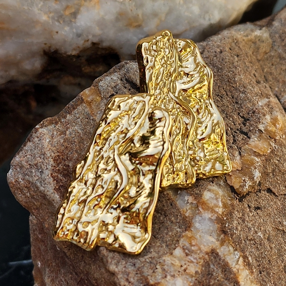 Cult gaia Earrings 18K Gold Plated Adjustable Solid Large Gold Sculptured - Picture 3 of 10
